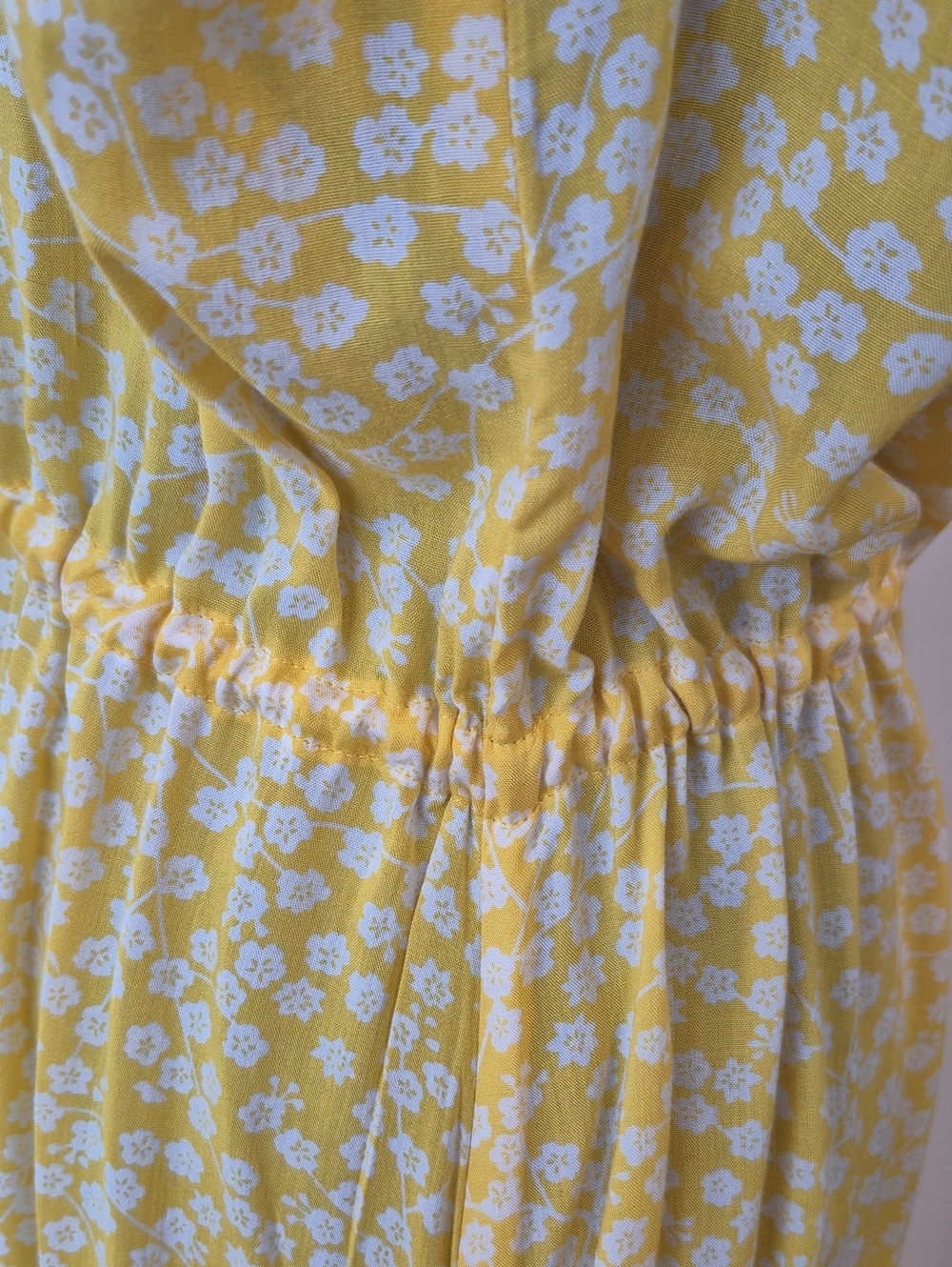 NWOT Yellow Floral Butterfly Summer Midi Dress Sz L - Picture 5 of 13